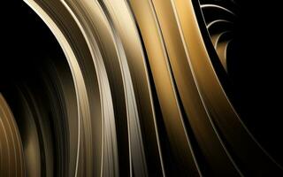 Metal curve geometry with dark background, 3d rendering. photo