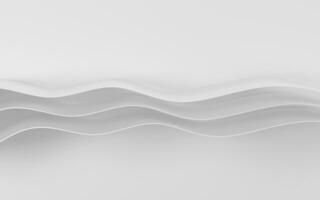Curved white geometry with white background, 3d rendering. photo