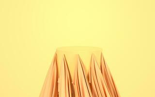 Flowing cloth with yellow background, 3d rendering. photo