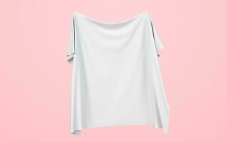 Flowing cloth with pink background, 3d rendering. photo