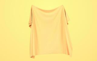 Flowing cloth with yellow background, 3d rendering. photo