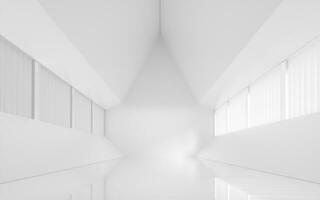 el blanco vacío habitación, 3d representación. foto