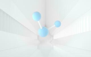 Molecule with white background, 3d rendering. photo