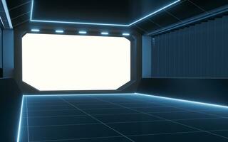 The black empty room, 3d rendering. photo