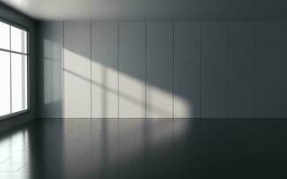 Shadow in the empty room, 3d rendering. photo