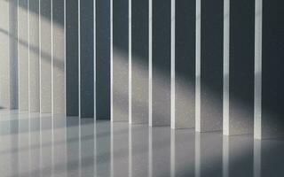 Shadow in the empty room, 3d rendering. photo