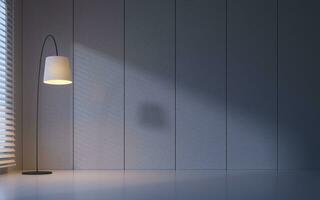 Empty room with light illuminated, 3d rendering. photo