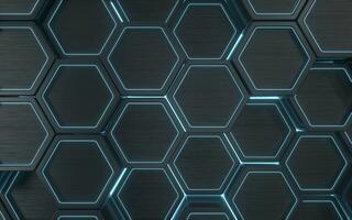 Hexagon geometric background, technology concept, 3d rendering. photo