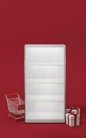 Empty mobile phone merchandise cabinet, 3d rendering. photo