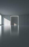 Empty room and blank wall, 3d rendering. photo