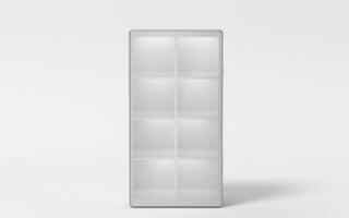 Empty mobile phone merchandise cabinet, 3d rendering. photo