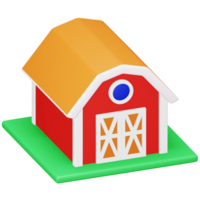 Farm house 3d rendering isometric icon. png