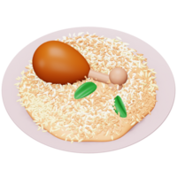 Biryani 3d Renderização isométrico ícone. png