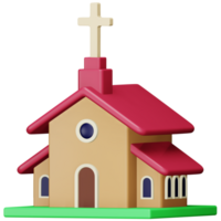 Iglesia 3d representación isométrica icono. png