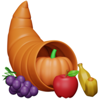 Cornucopia 3d rendering isometric icon. png