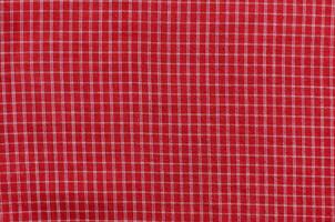 Red Gingham Pattern Fabric Texture Background photo