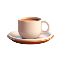 Coffee cup illustration created using 3D techniques and minimal design. png