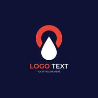 Cirlce anda water drop logo design template vector