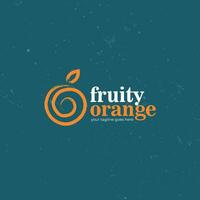 Fruta y naranja logo combinación vector