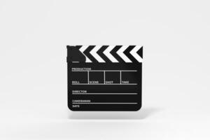 Clapper board with white background, 3d rendering. photo