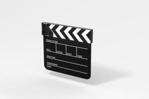 Clapper board with white background, 3d rendering. photo