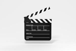 Clapper board with white background, 3d rendering. photo