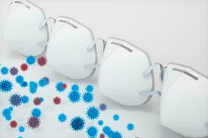 Medical mask and disease with white background,3d rendering. photo