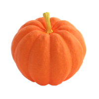 3d orange realistic pumpkin rendering icon in cartoon style. Design element for Thanksgiving Day autumn holiday. illustration isolated transparent png