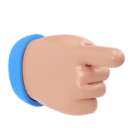 3d hand- icoon tonen Duwen een vinger wijsvinger tellen illustratie. tekenfilm karakter. bedrijf klem kunst geïsoleerd transparant PNG