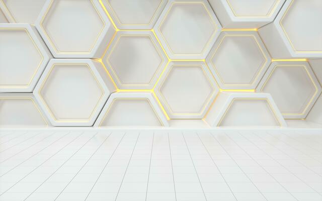 Hexagon geometric background, technology concept, 3d rendering.