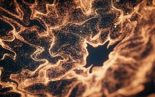 Abstract particles with wave pattern, 3d rendering. photo