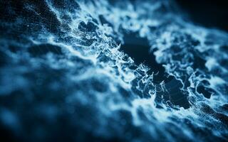 Abstract particles with wave pattern, 3d rendering. photo