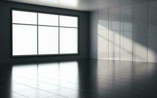 Shadow in the empty room, 3d rendering. photo