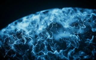 Abstract particles with wave pattern, 3d rendering. photo