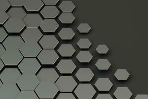 Dark hexagon pattern background, 3d rendering. photo