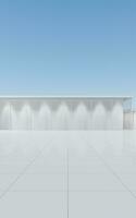 White architecture with outdoor view, 3d rendering. photo