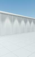 White architecture with outdoor view, 3d rendering. photo