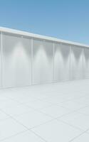 White architecture with outdoor view, 3d rendering. photo