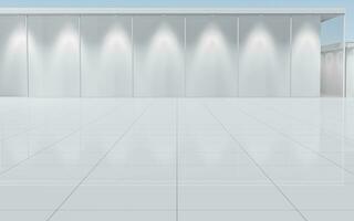 White architecture with outdoor view, 3d rendering. photo