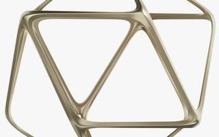 Abstract metal frame with white background, 3d rendering. photo