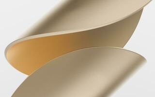 Abstract metal curves with white background, 3d rendering. photo