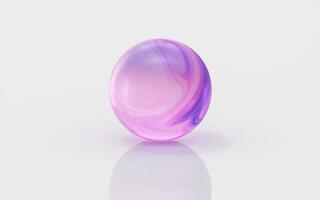 Gradient glass ball with white background, 3d rendering. photo