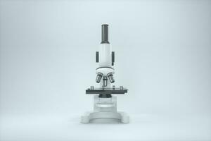 Microscope with white background,abstract conception,3d rendering. photo