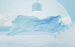 Flowing wave cloth, 3d rendering. photo