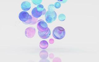 Gradient glass ball with white background, 3d rendering. photo