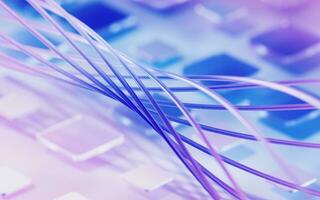 Gradient fibers and materials, high-tech concept, 3d rendering. photo