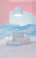Flowing wave cloth, 3d rendering. photo