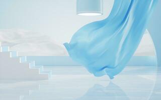 Flowing wave cloth, 3d rendering. photo