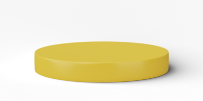 3D, Yellow cylinder podium display scene of minimal geometric platform base isolated on transparent background png file.