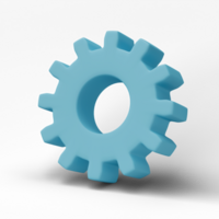 Cogwheel Gear icon isolated on transparent background. 3D render png